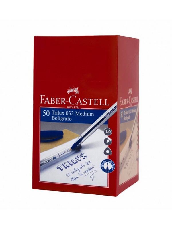 x50 BOLIGRAFO FABER TRILUX 032 AZUL Art. ML371811