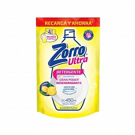 Zorro Ultra Detergente dp 450ml Limon Con Glice Art. ER3854