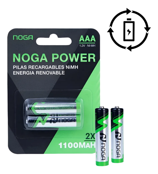 PILAS AAA BLISTER RECARGABLE NOGA 1100MAH