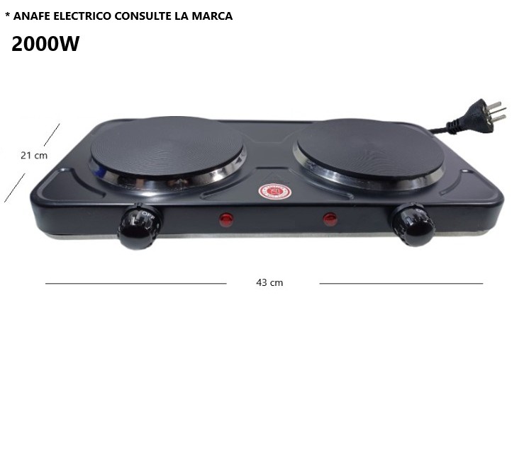ANAFE ELECTRICO 2 HORNALLAS 2000W HOG0164 AFD2 Art. ITOM5107
