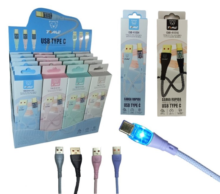 CAB41016 CABLE TIPO C CON LUZ X UND Art. ITCAB41004