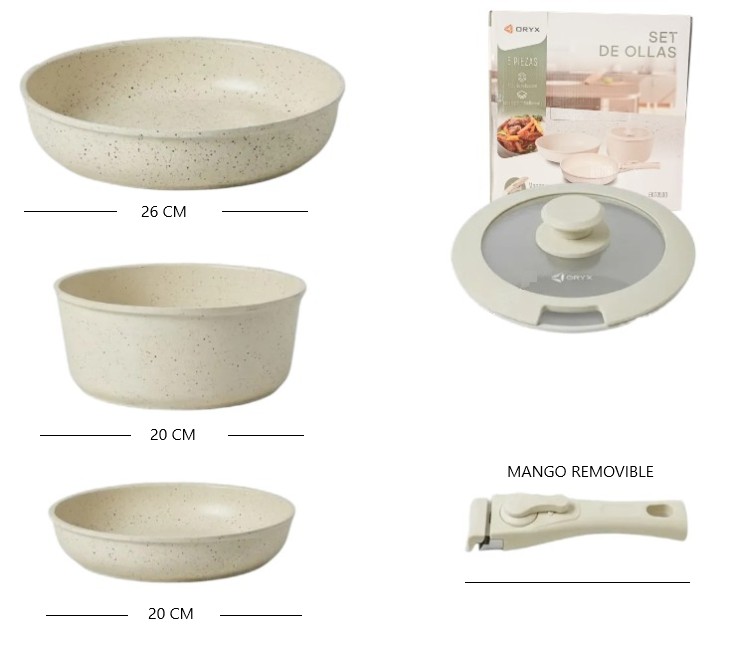 SET DE OLLAS 5 PIEZAS ESPESOR Art. ITOREKT0500