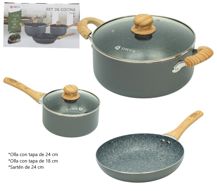 SET DE OLLAS AGARRE MADERA 5 PIEZAS Art. ITOREKT0652