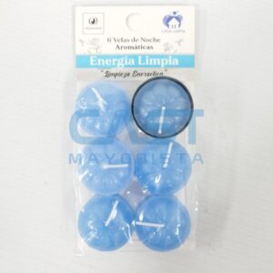 VELAS DE NOCHE X6 AZUL EN BOLSA Art. CTBOLSA