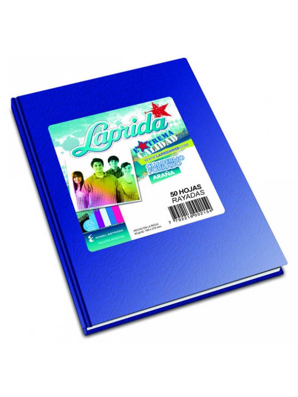 [ML366430] CUADERNO FORRADO LAPRIDA x50 HOJAS AZUL RAYADO