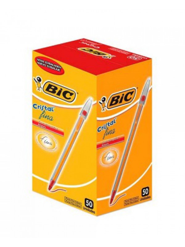 [ML321015] x50 BOLIGRAFO BIC CRISTAL FINA ROJA