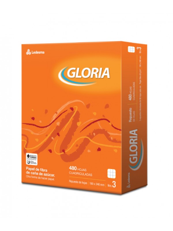 [ML363061] REPUESTO GLORIA x480 HOJAS CUADRICULADO