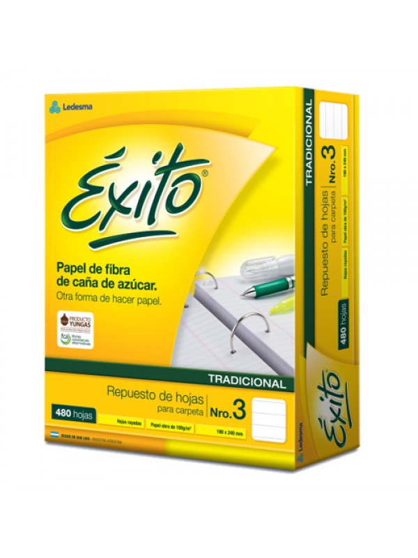 [ML363170] REPUESTO EXITO x480 HOJAS RAYADO