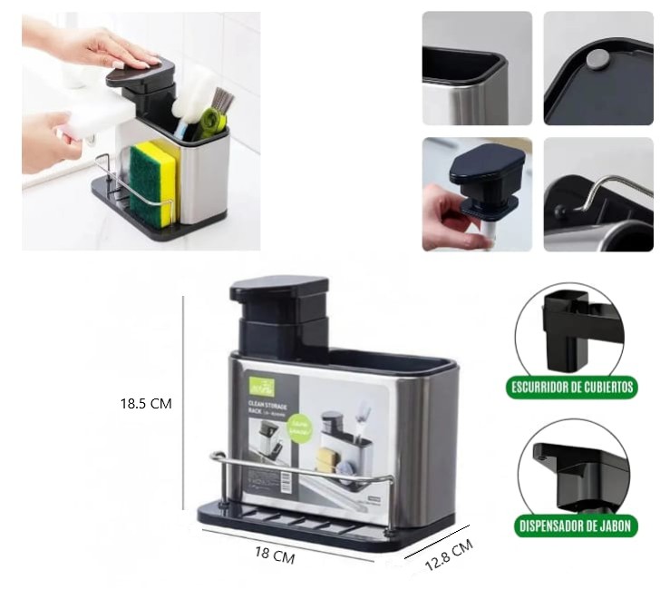 ACC0234 DISPENSER DE DETERGENTE C/PORTA ESPONJA