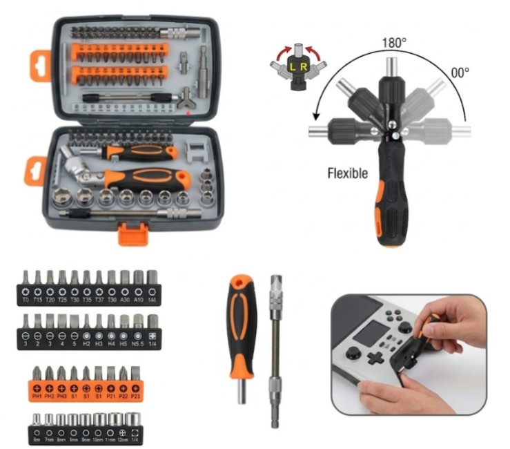 KIT 68 EN 1 DESTORNILLADORES C/TRINQUETE