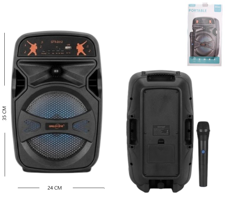 PARLANTE 6.5 PLG C/ MICROFONO BT/USB