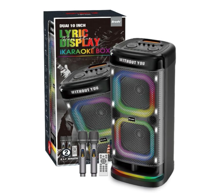 PARLANTE C/ 2 MICROFONO LUZ RGB