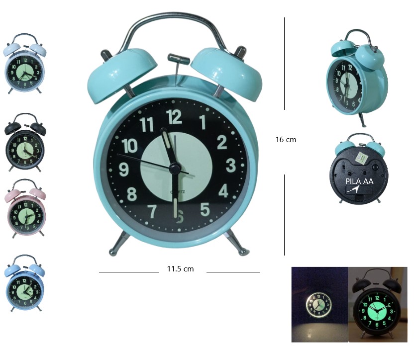 R-121033 RELOJ DESPERTADOR ALARMA CAMPANA