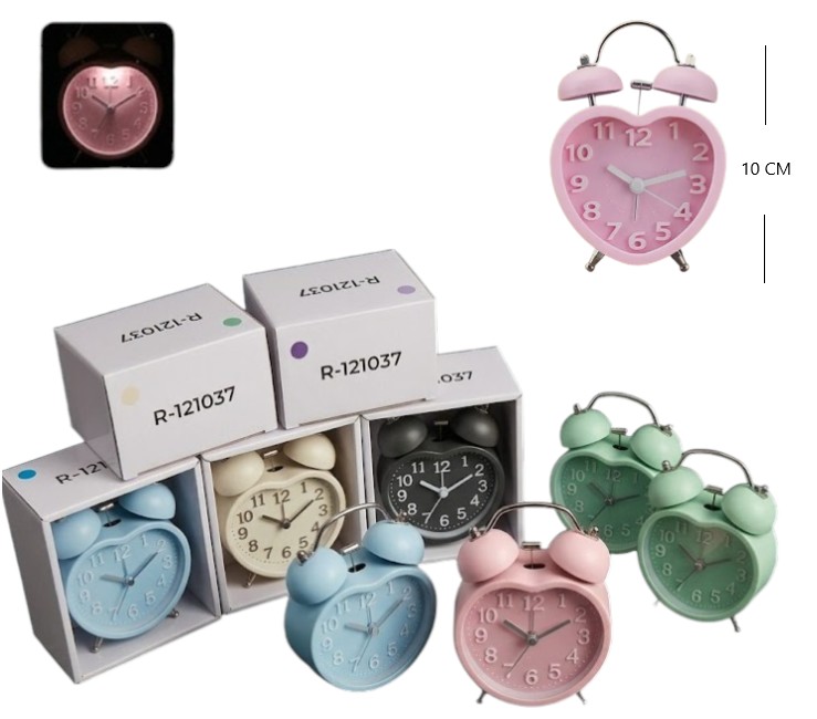 RELOJ DESPERTADOR C/CAMPANA CORAZON