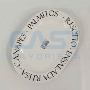 FUENTE OVAL CERAMICO CHICA B&W