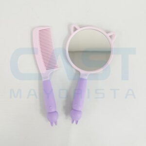 SET PEINE {WB493} 9,5CM ESPEJO / 21CM PEINE