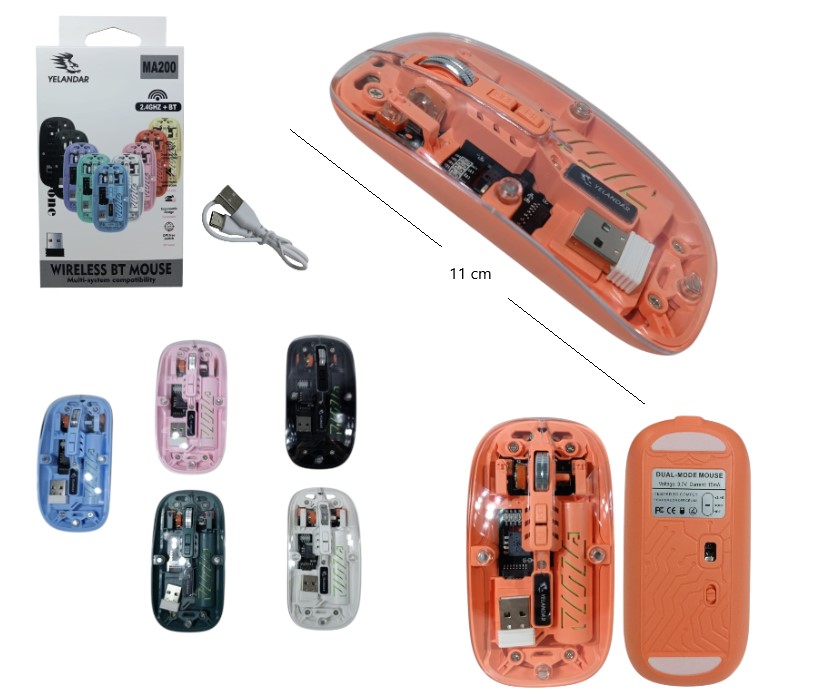 [PREITMA200] MOUSE INALAMBRICO TRANSPARENTE