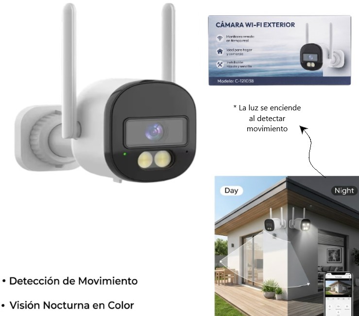 CAMARA IP FIJA EXTERIOR C/ WIFI IP66