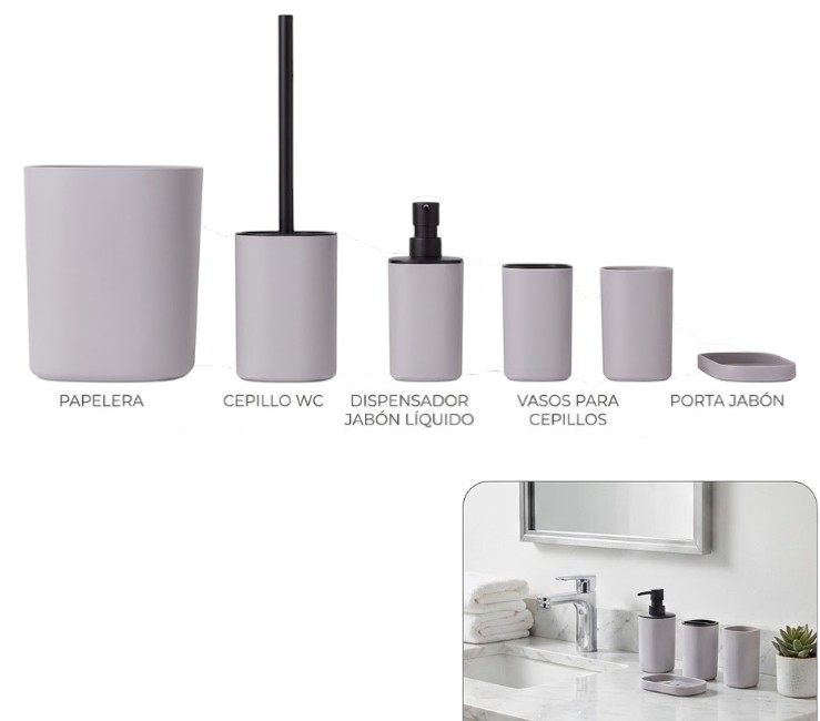 SET ORGANIZADOR DE BAÑO 6PCS