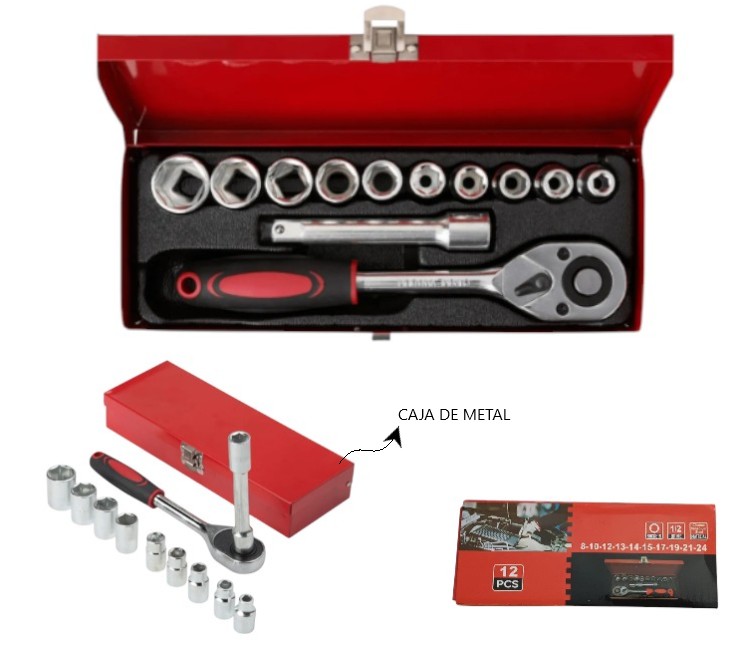 [PREIT130T09] SET DE LLAVE EN CAJA TUBO 12PCS