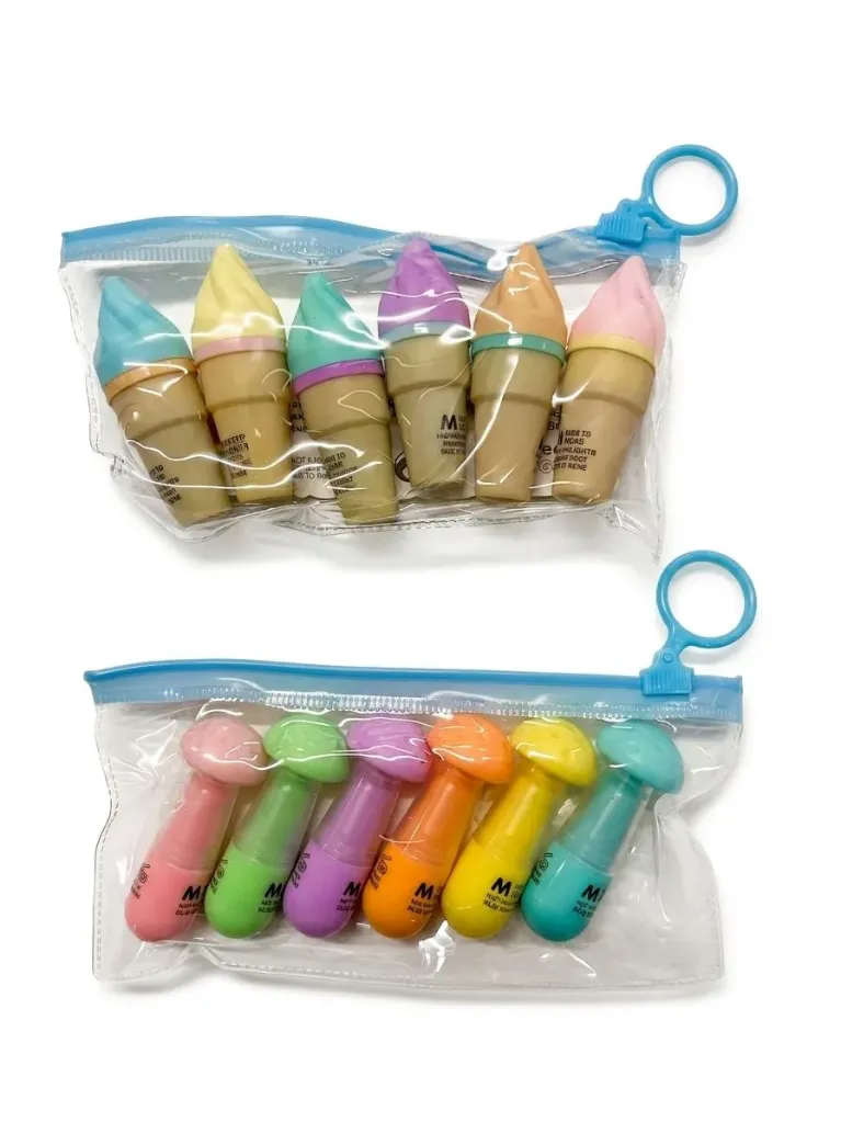 Resaltadores pasteles X6 Helado/Hongo Art.803-108
