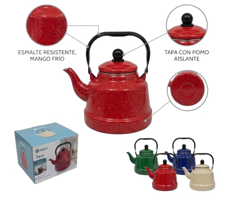 [PREITEKT0651] PAVA VINTAGE C/ACABADO ESMALTADO 1.7L