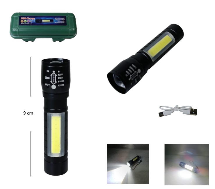 MELECH-93 LINTERNA MINI RECARGABLE METAL 911A