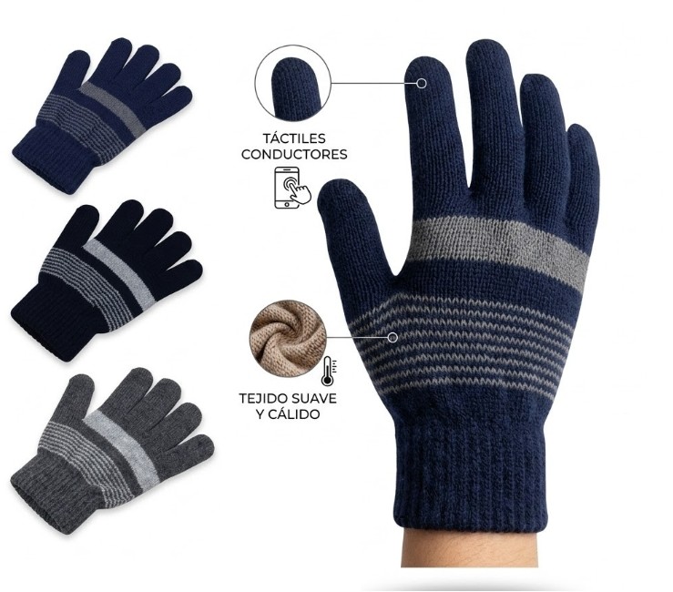 GUANTES TEJIDOS DE INVIERNO SL114 PACK X12