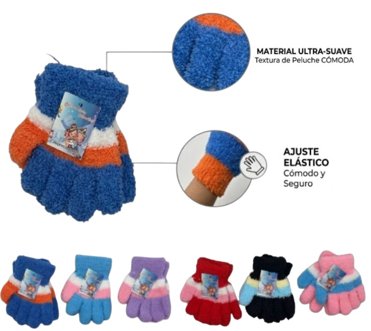 GUANTE POLAR 3 a 6 AÑOS PACK X12