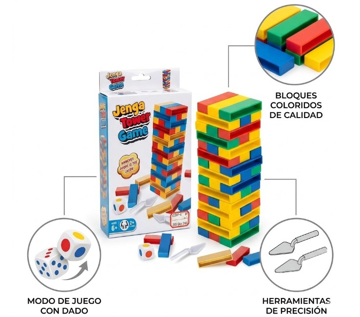 JUEGO DE BLOQUES JENGA PLASTICO