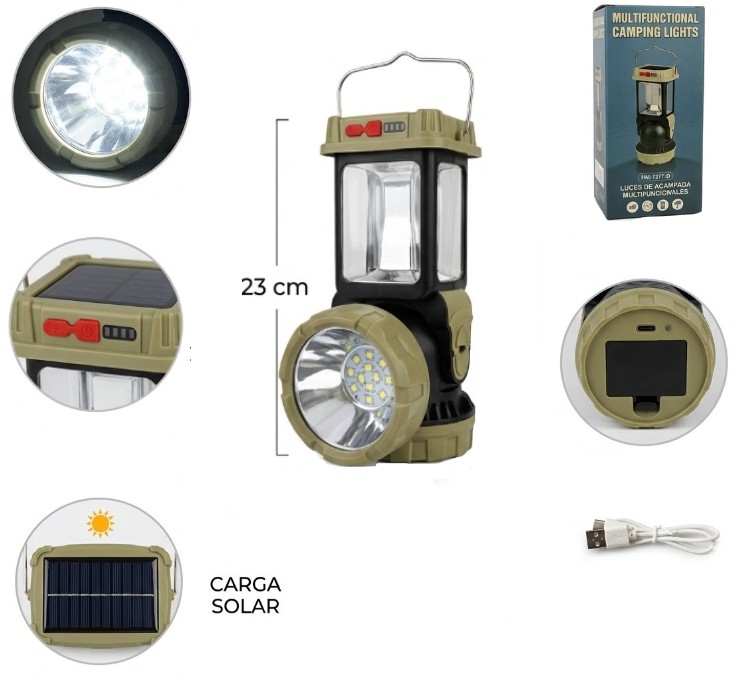 HW1277-D LINTERNA CAMPING MULTIFUNCION SOLAR