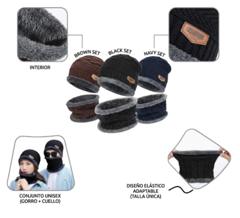 GORRO CORDERITO + CUELLO UNISEX HT-25131