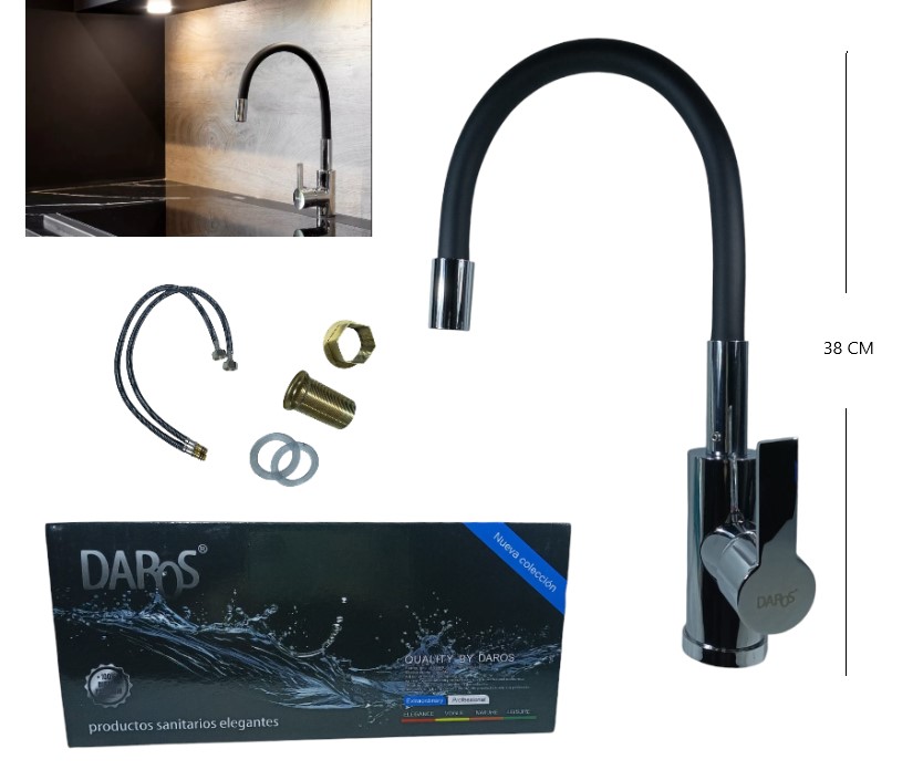 CANILLA FLEXIBLE AM-9110 NEGRA