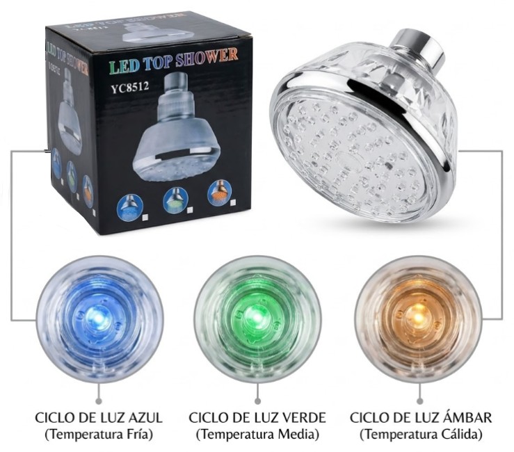 [PREITYC8512] CABEZAL DE DUCHA CON LUZ