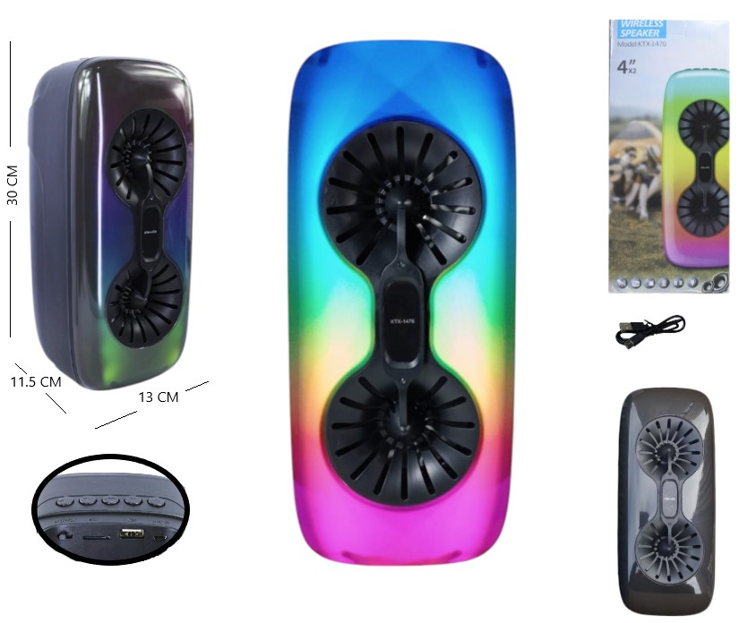 PARLANTE INALAMBRICO BT/FM USB/SD 4 PLG