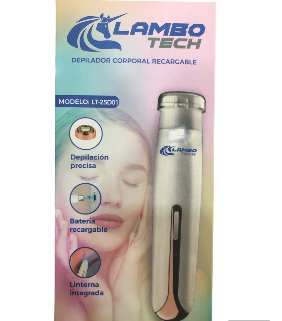DEPILADORA CORPORAL RECARGABLE CON LINTERNA