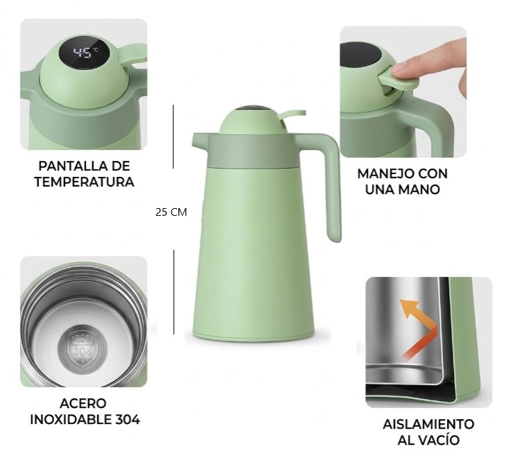 [PREITLYBWL1] JARRA TERMO 1LT C/PANTALLA DE TEMPERATURA
