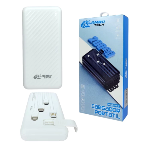 POWER BANK CON CABLES 20000MAH LAMBO TECH