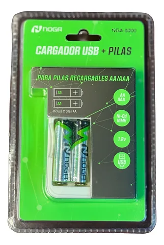 CARGADOR USB + PILAS NOGA AA/AAA NGA-5200
