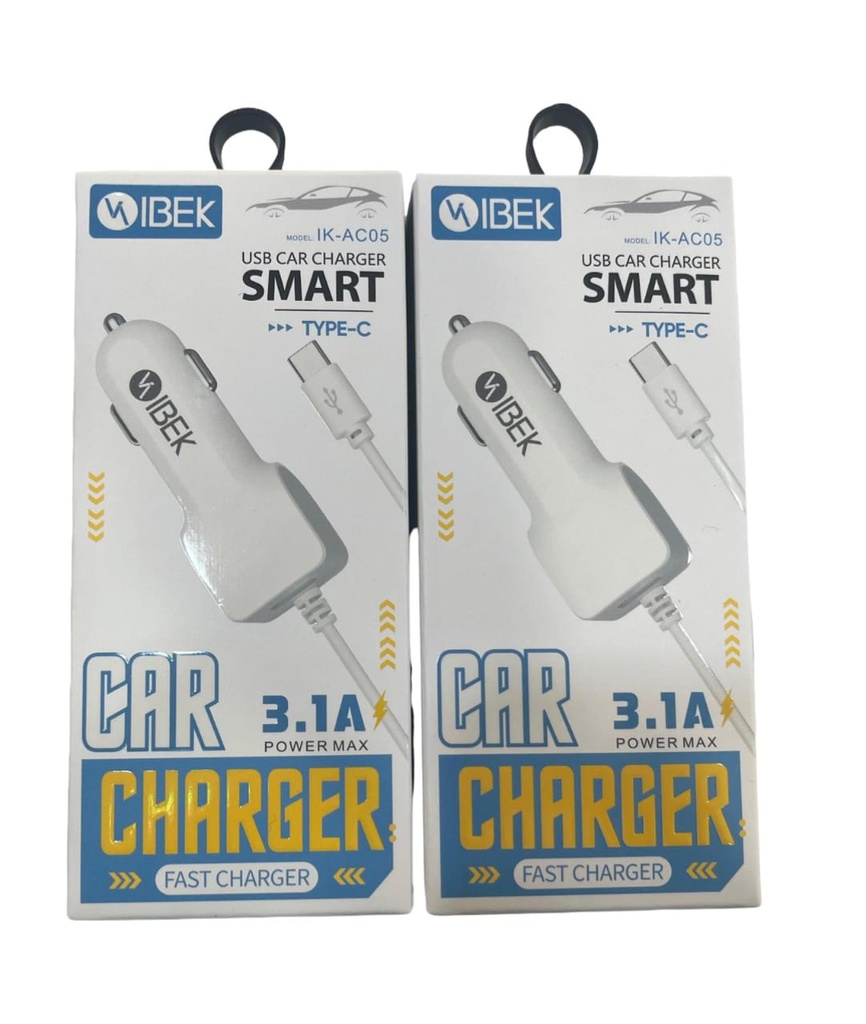 CARGADOR PARA AUTO TC IBEK 3.1A