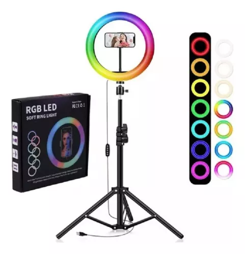 ARO DE LUZ RGB CON TRIPODE 26CM