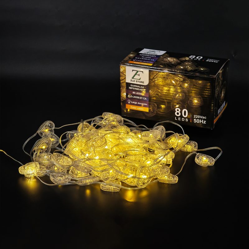 GUIRNALDA 80 LEDS CORAZON 3*3 CM * 10 M