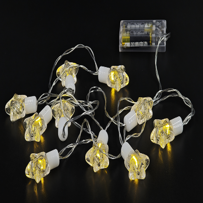 GUIRNALDA ESTRELLA TRANSPARENTE 10 LEDS (AA)