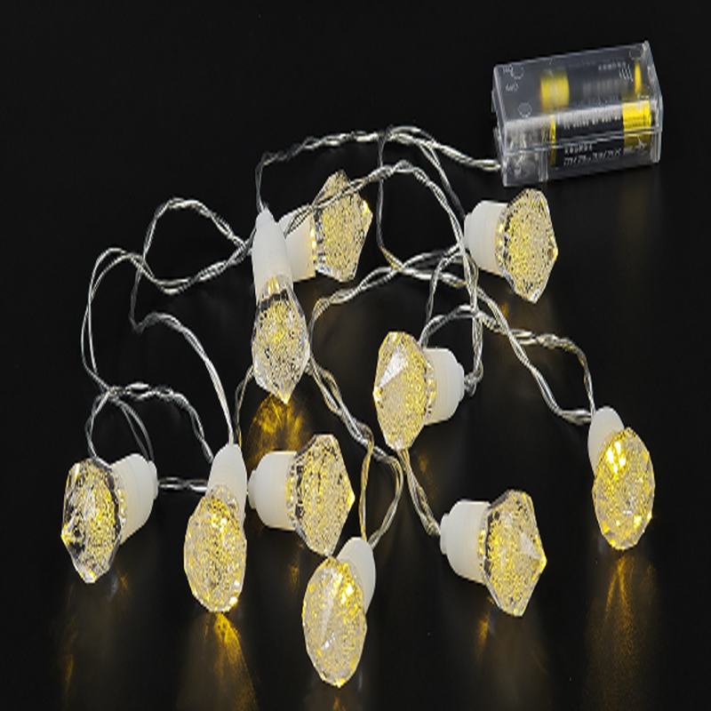GUIRNALDA DIAMANTE TRANSPARENTE 10 LEDS (AA)