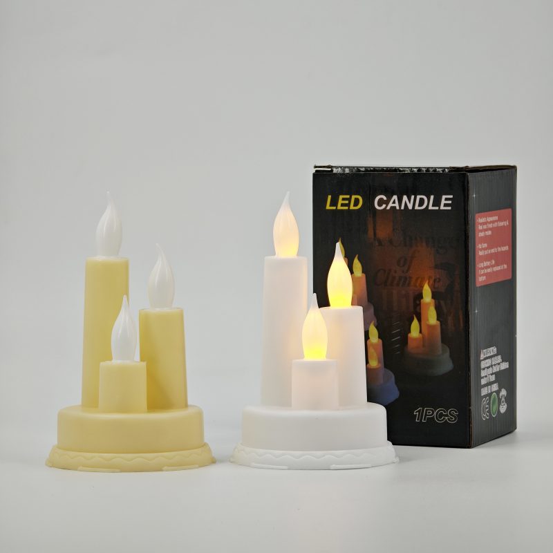 VELA TRIPLE CON LUZ