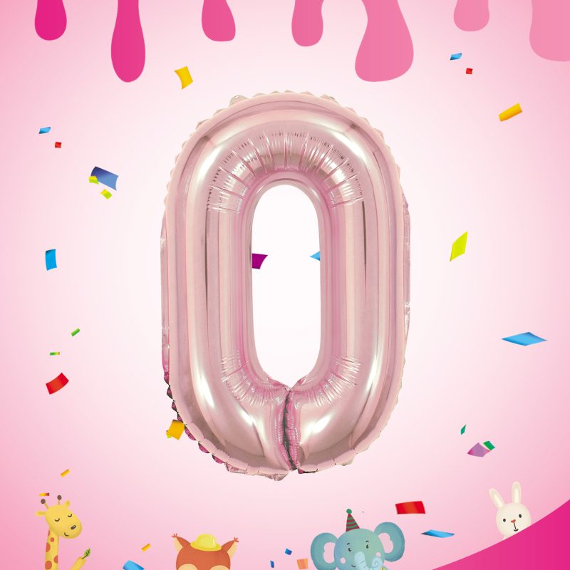 GLOBO NÚMEROS ROSA GOLD 16″ X12U
