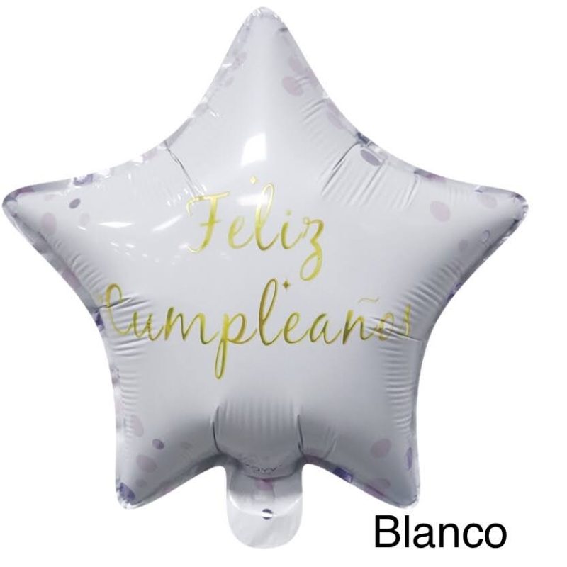 GLOBO ESTRELLA FELIZ CUMPLEAÑOS X50 (10″) ESTAMPADO
