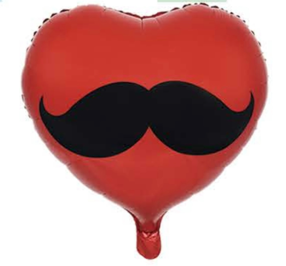 GLOBO CORAZON CON BIGOTE 18″ X50U