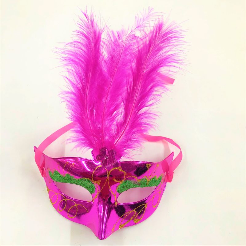 ANTIFAZ CON PLUMAS CON BRILLANTINA X12U