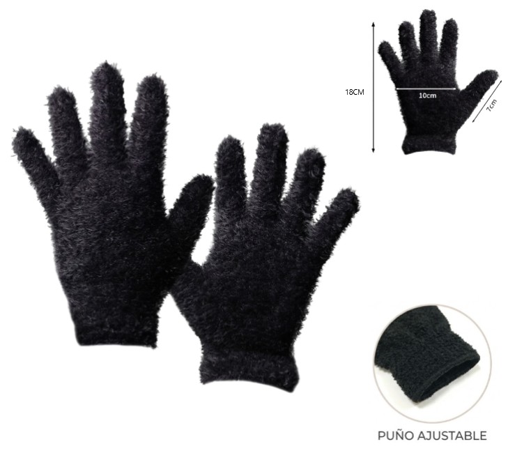 GUANTE DE INVIERNO POLAR ADULTO NEGRO